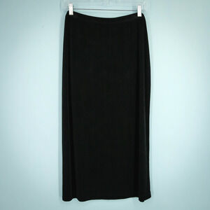 Chico's 3 Size XL Black Traveleres Pull On Midi Length Actate Blend Knit Skirt